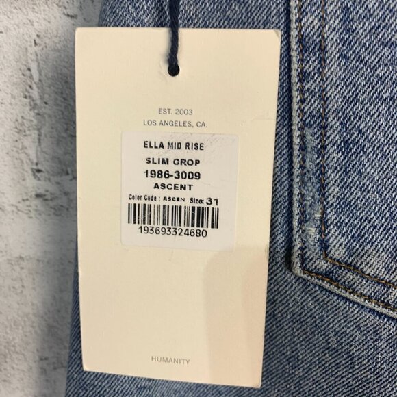 Citizens of Humanity Ella Jeans Mid Rise Slim Crop Light Wash Denim New - Picture 9 of 16